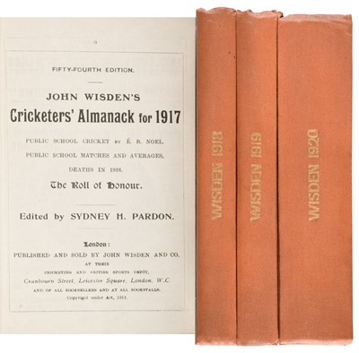 Lot 424 - Wisden. Cricketers' Almanack, 1917-20