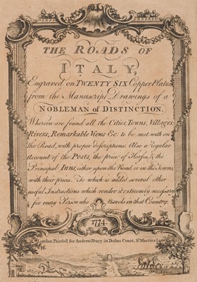 Lot 14 - Dury (Andrew, printer). The Roads of Italy..., 1774