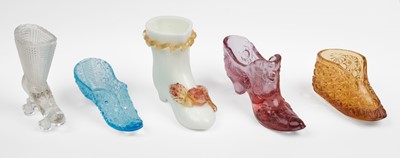 Lot 566 - Glass Shoes. A large collection of 19th and 20th century glass shoes