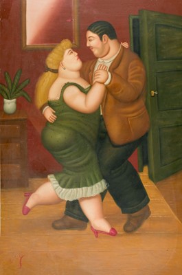 Lot 246 - Botero (Fernando 1932-2023). Dancers, circa 2010, oil on canvas