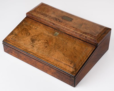 Lot 548 - Writing slope. A Victorian walnut ladies writing slope