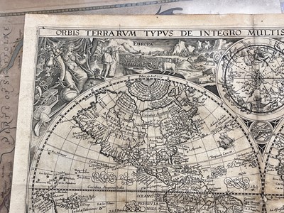 Lot 159 - World. Plancius (Petrus). Orbis Terrarum Typus de Integro Multis in Locis Emendatus..., 1594 - 99