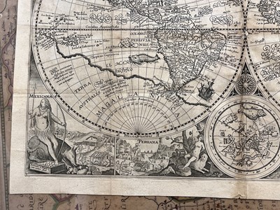 Lot 159 - World. Plancius (Petrus). Orbis Terrarum Typus de Integro Multis in Locis Emendatus..., 1594 - 99