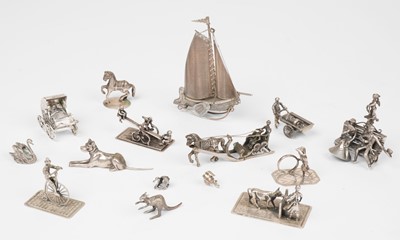 Lot 398 - Continental Silver. A mixed collection of small silver items