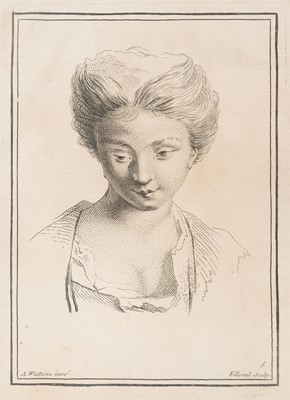 Lot 76 - Watteau Antoine (1684-1721). Livre de Differents Caractères de Têtes, 1752, set of 27 etchings