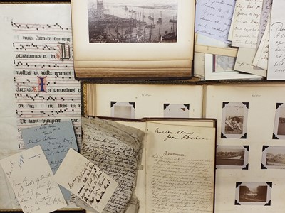 Lot 435 - Ephemera. A collection of miscellaneous 19th & early 20th-Century ephemera, letters, photograph albums, scrapbooks