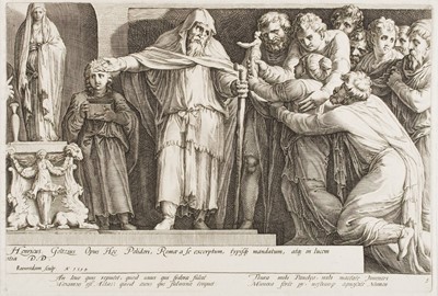 Lot 13 - Saenredam (Jan, 1565-1607). Niobe and her Children, after Goltzius, 1594, set of 8 engravings