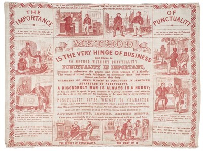 Lot 328 - Handkerchief. The Importance of Punctuality, mid 19th century