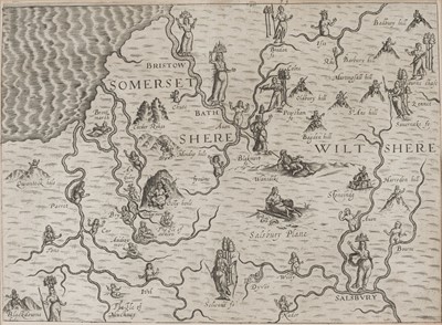 Lot 151 - Somerset & Wiltshire. Drayton (Michael), Untitled allegorical map, [1612-22]