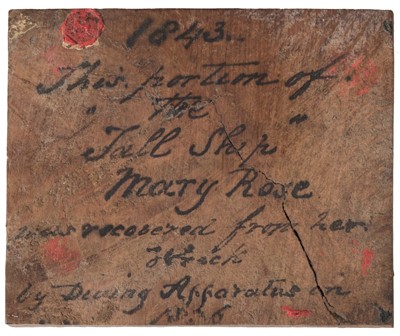 Lot 527 - Mary Rose. Salvage attempt of the Mary Rose, 1836