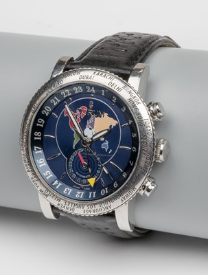 Lot 424 - Corum Classical GMT. A stainless steel Corum Classical GMT wristwatch with dual time zone, ref 983.201.20, circa 2010