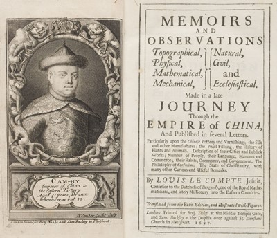 Lot 29 - Le Compte (Louis). Memoirs and Observations Made in a late Journey through the Empire of China, 1697