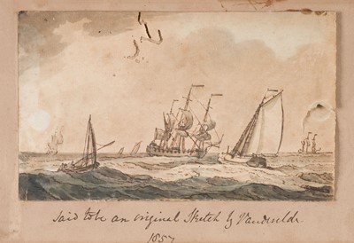Lot 57 - Van de Velde (Willem, 1633-1707). Man-of-War with other ships
