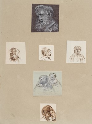 Lot 116 - English School. An album of 314 original drawings of heads and characters, early 19th-century