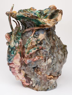Lot 568 - Malone (Kate). An abstract studio pottery 'lobster' vase
