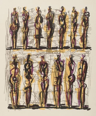 Lot 284 - Moore (Henry, 1898-1986). Thirteen Standing Figures, 1958, colour lithograph