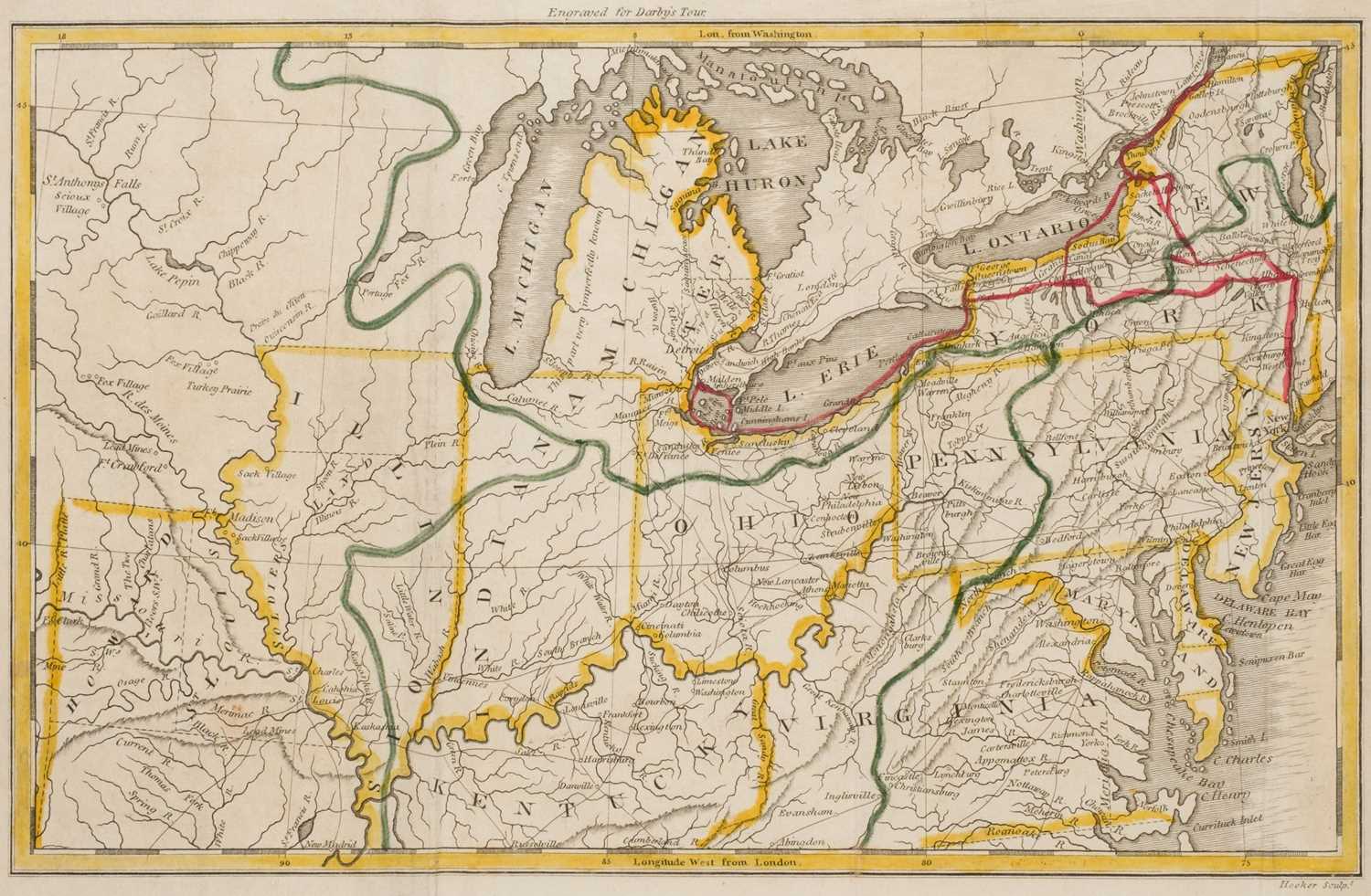 Lot 13 - Darby (William). A Tour from the City of New-York, to Detroit, New-York, 1819, and others
