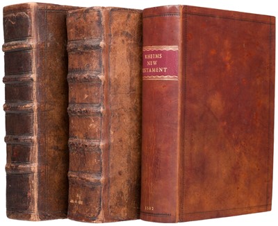 Lot 238 - Douay-Rheims Bible. The New Testament of Jesus Christ, & The Holie Bible, 1582/1609/1610