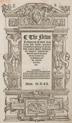 Lot 225 - Bible [English]. The Byble, that is to saye, all the holye Scripture…, London: John Day, 1551