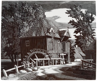Lot 261 - Mackley (George, 1900-1983). Watermill at Diepenheim, 1964