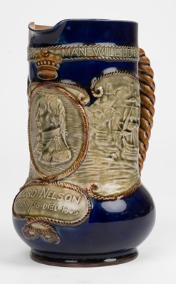 Lot 574 - Royal Doulton. A Royal Doulton stoneware commemorative jug for the centenary of the battle of Trafalgar, circa 1905