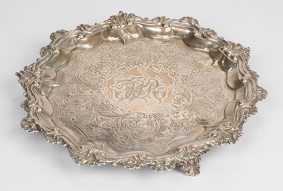 Lot 411 - Salver. A William IV Silver salver by John Wellby [?], London, 1834