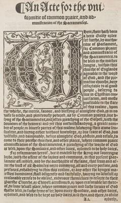 Lot 226 - Book of Common Prayer. The Boke of common praier, and administracion of the Sacramentes…, 1552