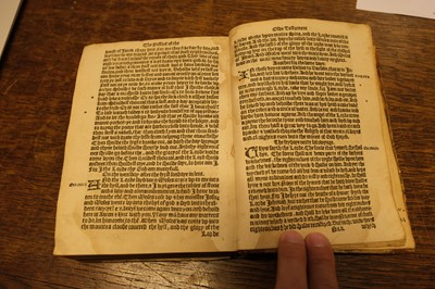 Lot 224 - New Testament [English]. The newe Testament of the last translacion. By Wylliam Tyndall…, 1549