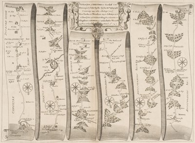 Lot 140 - Ogilby (John). Four strip road maps, [1676 or later]