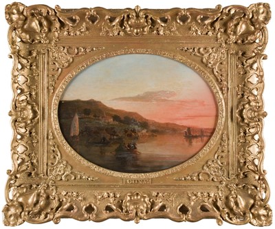 Lot 98 - Cuyp (Aelbert, 1620-1691, Manner of). Riverscape at sunset, probably late 18th century