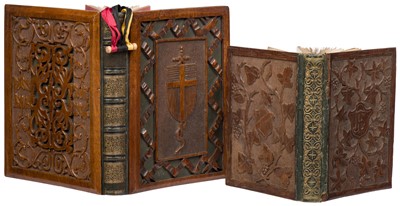Lot 330 - Bindings. The Parables of Our Saviour Jesus Christ, hand-illuminated, wooden binding, 19th-century