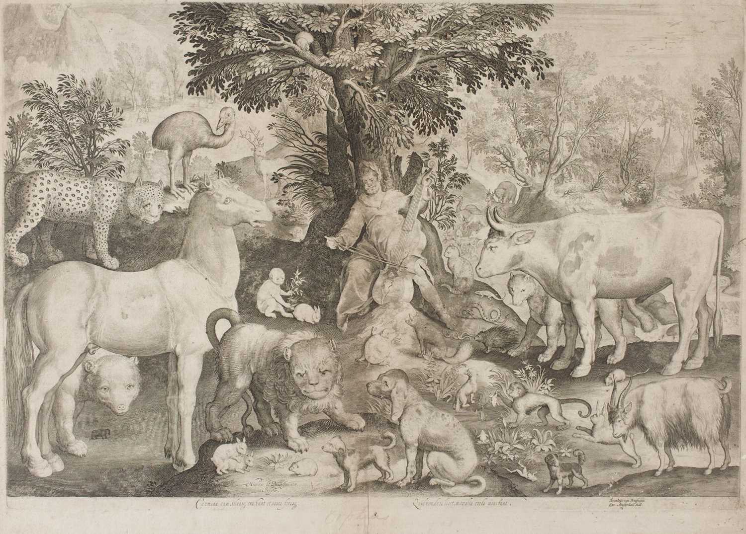 Lot 20 - De Bruyn (Nicolaes, 1571-1656). Orpheus Taming the Animals, circa 1610-30