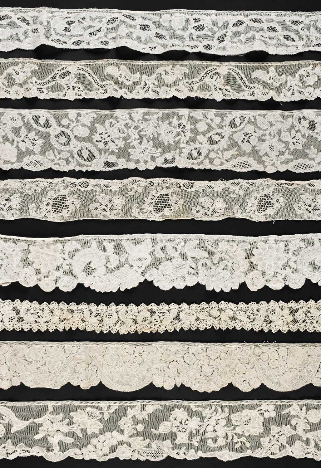 Lot 299 - Devonshire Lace. A lace engageante, 1760-1780, & other lace