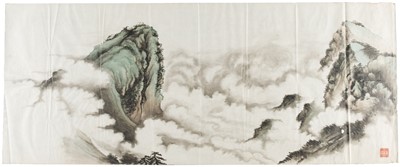 Lot 217 - Chinese School. Original Shan Shui watercolour, circa 1940s-1950s