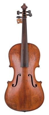 Lot 458 - Violin. Labelled Matthew Hardie, probably German, full size, late 19th century