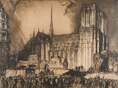 Lot 268 - Brangwyn (Frank, 1867-1956). Notre Dame, Paris, 1914, etching