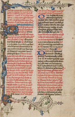 Lot 217 - Illuminated Medieval Manuscript. From the Temporale section of a Breviary, 14th/15th c.