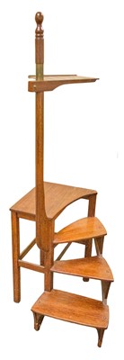 Lot 489 - Library Steps. A set of modern mahogany library steps