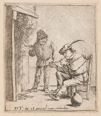 Lot 31 - Teniers (David, 1610-1690). Two Farmers by the Hearth, circa 1650s, and others