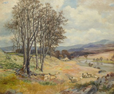Lot 194 - Allan Hugh, 1862-1909). Grazing in the Valley, circa 1900, oil on canvas