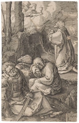 Lot 3 - Leyden (Lucas van, 1494-1533). Christ in Gethsemane, from The Passion, 1521 (circa 1600s)