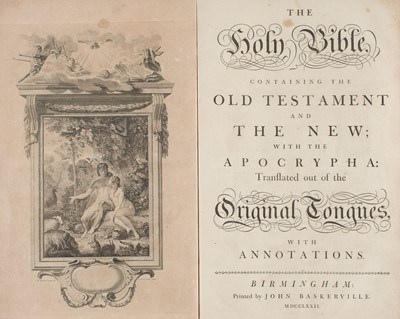 Lot 313 - Baskerville Press. The Holy Bible, containing the Old Testament and the New, 1772