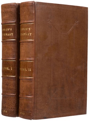 Lot 309 - Johnson (Samuel). Dictionary, 2 vols, 2nd octavo edition, 1760