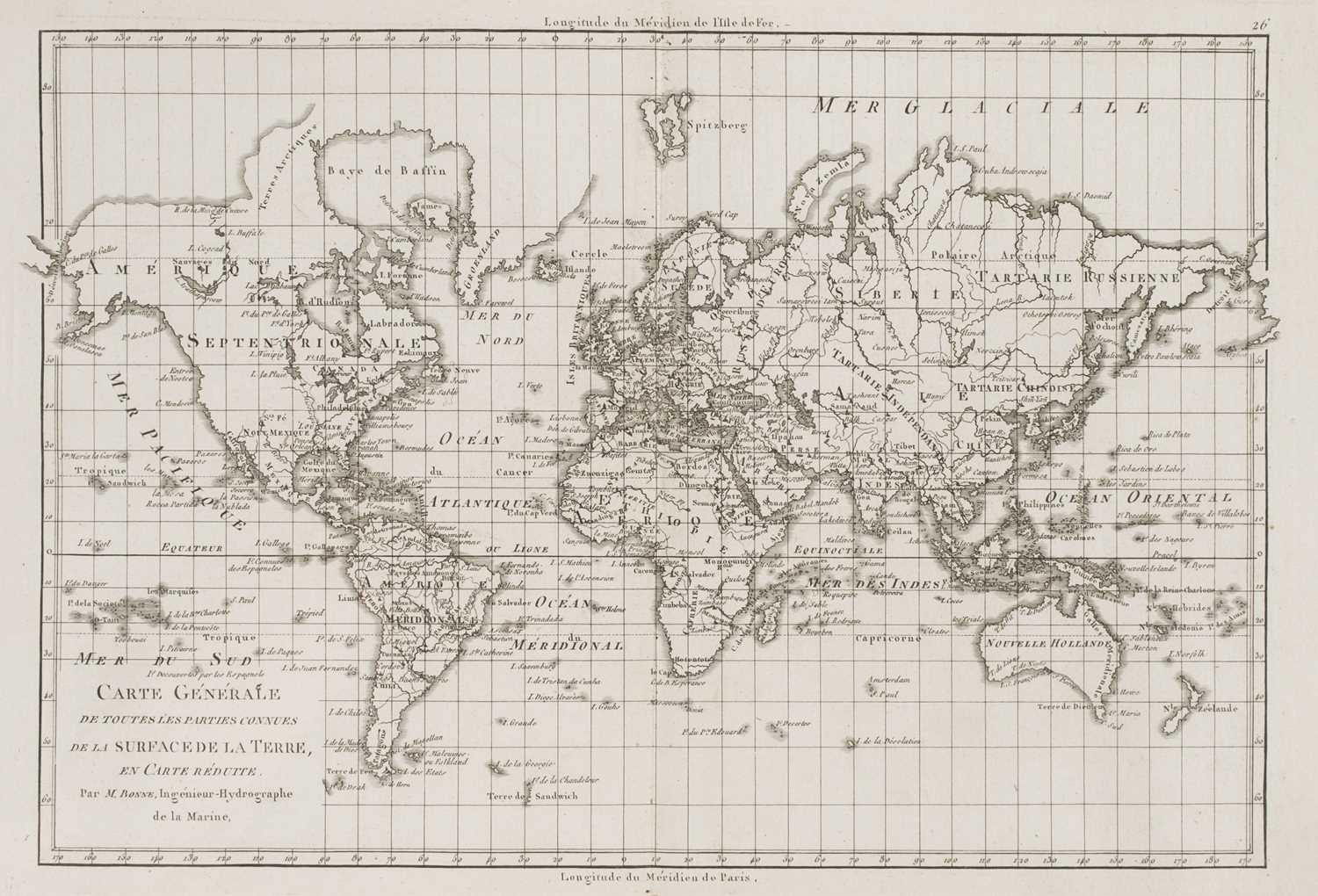 Lot 5 - Bonne (Rigobert). Atlas Encyclopédique contenant la Geographie Ancienne...,2 volumes, 1787 - 88