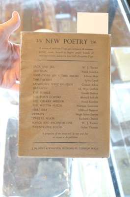 Lot 402 - Thomas (Dylan). Twenty-Five Poems, 1st edition, 1936