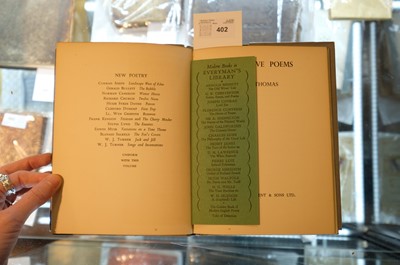 Lot 402 - Thomas (Dylan). Twenty-Five Poems, 1st edition, 1936