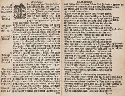 Lot 223 - Bible [English]. The new Testamente ... set forth by Willyam Tyndale, London: William Copland, 1549