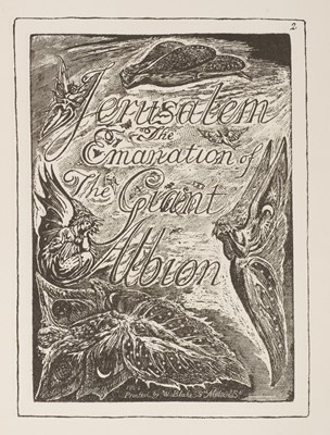 Lot 346 - Blake (William). Jerusalem: The Emanation of the Giant Albion, [London: Andrew Chatto, 1877]