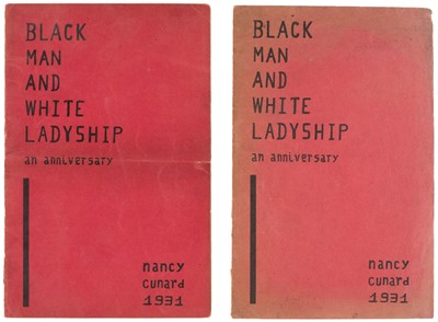 Lot 351 - Cunard (Nancy). Black Man and White Ladyship. An Anniversary, 1st edition, Privately Printed, 1931