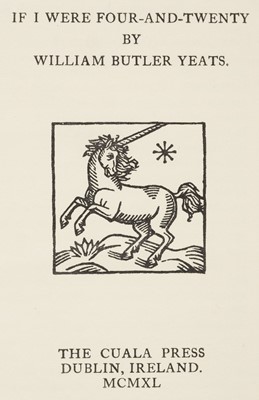 Lot 350 - Cuala Press. Lords and Commons [and] If I were Four and Twenty, 1938 & 1940